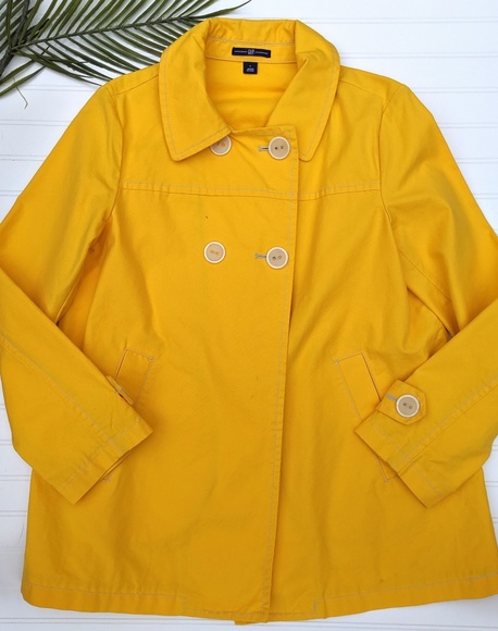 GAP Jackets & Blazers - GAP Bright Yellow Khaki Coat